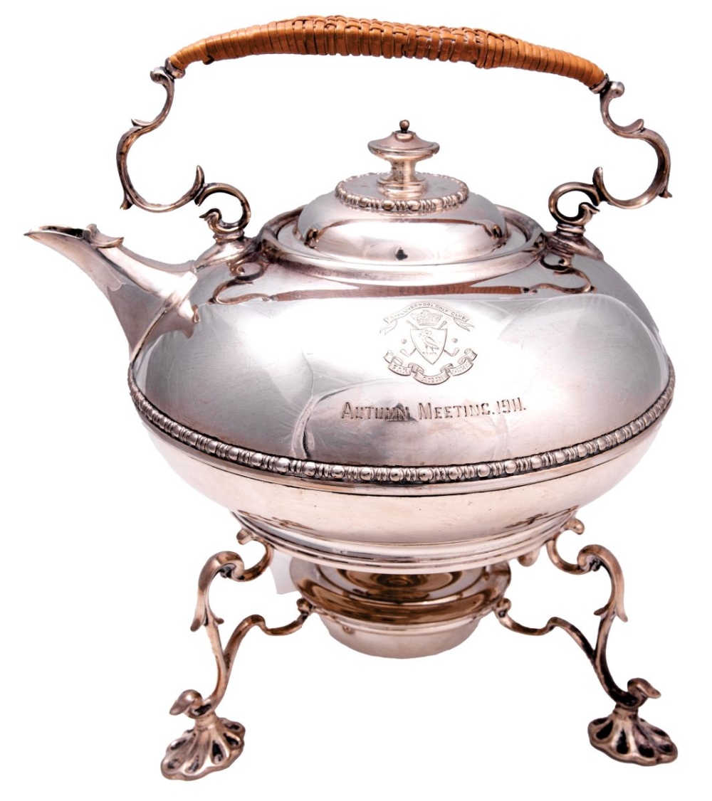 The silver teapot dating back to the Autumn meeting of 1911.