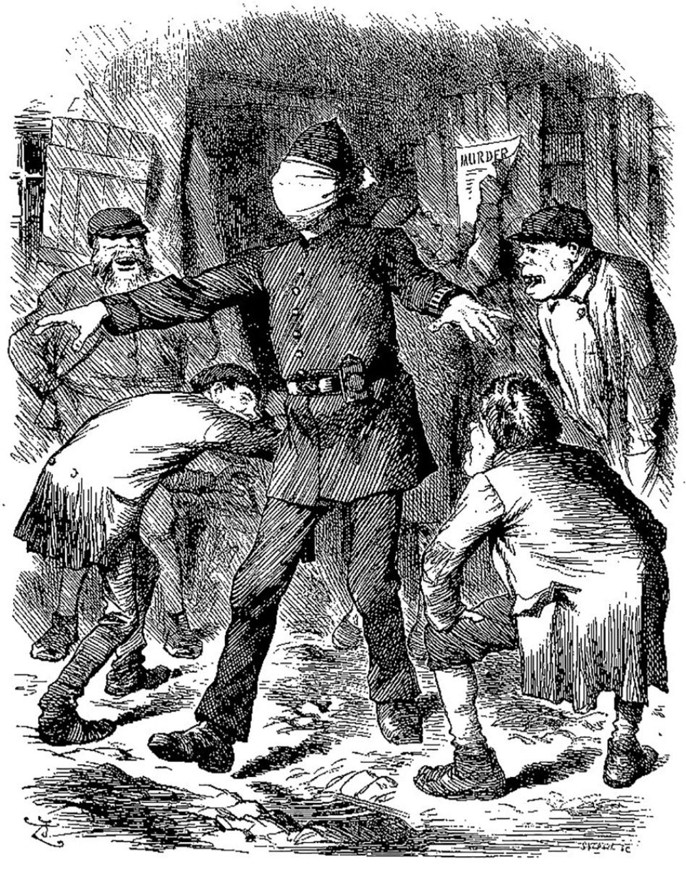 The police, well and truly in the dark. Punch, September 1888