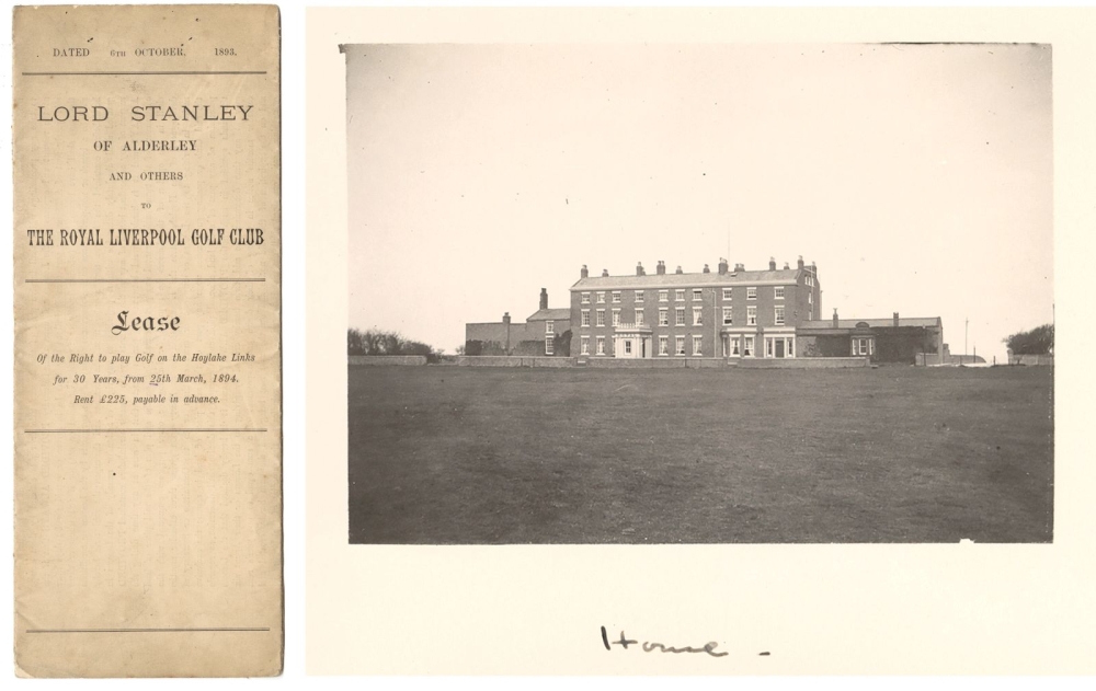 Left: The 30 year lease of 1893. Right: The Royal Hotel - Hoylake’s first clubhouse.