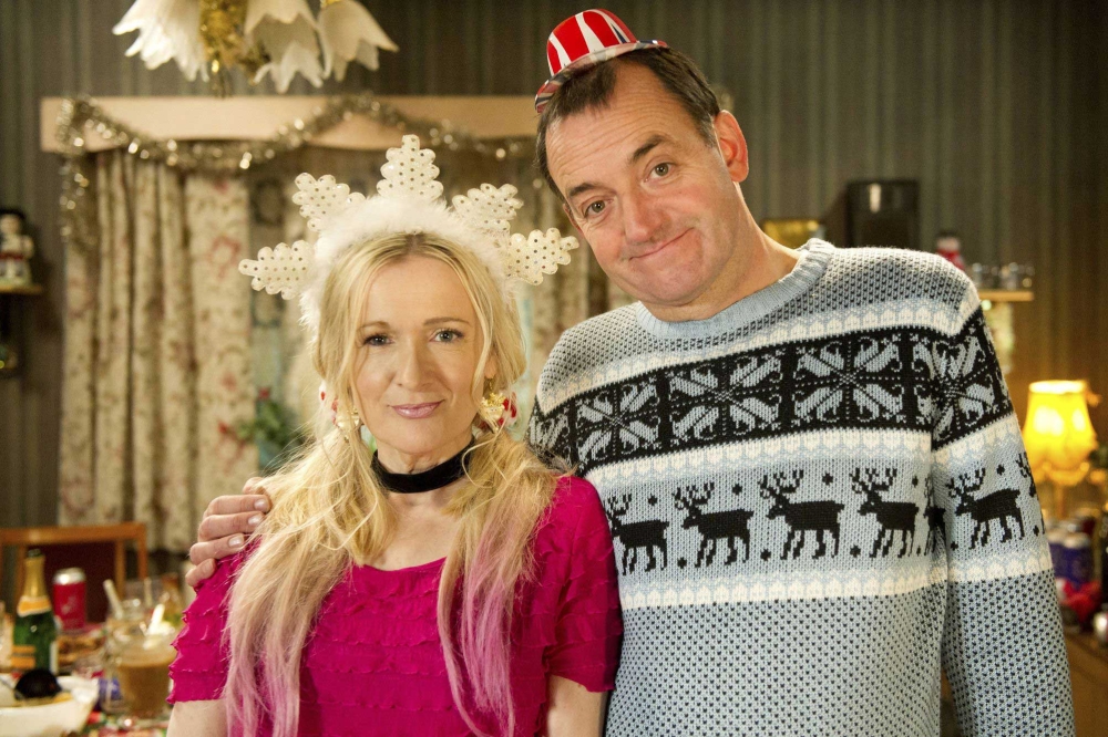 The Royle Family: Caroline Aherne and Craig Cash as Denise and Dave Best.