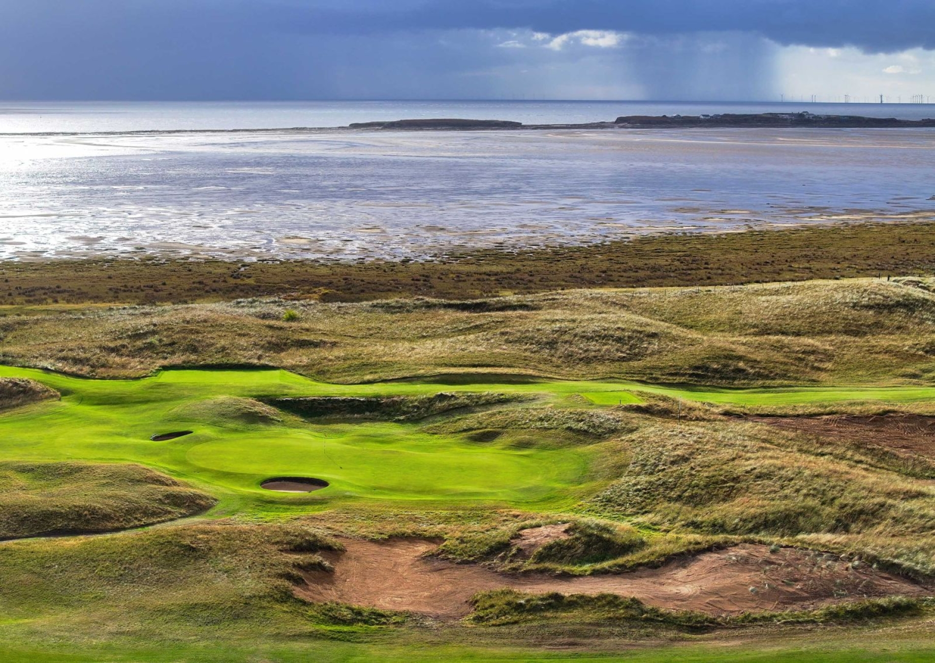  The Hoylake links  and Dee Estuary beyond.  Picture: James Bledge