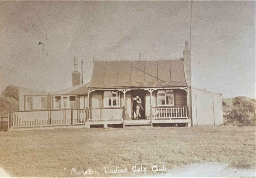 Moreton Ladies clubhouse on a picture postcard.