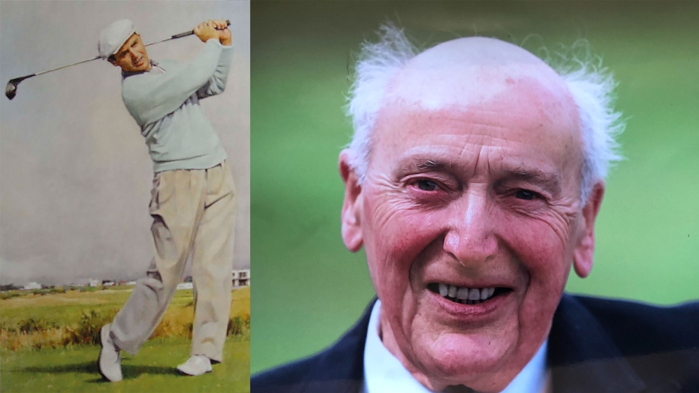 Left: The portrait of Ronnie White at Royal Birkdale. Right: Ronnie in later life.